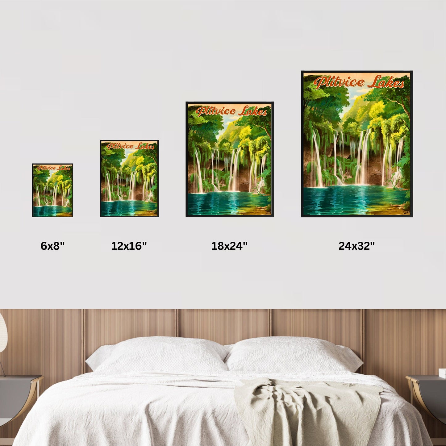 Plitvice Lakes Vintage Travel Poster