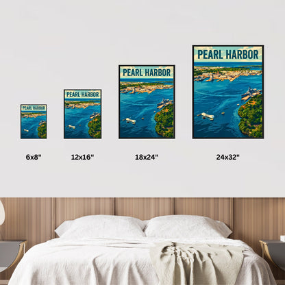 Pearl Harbor Vintage Travel Poster - Hawaii