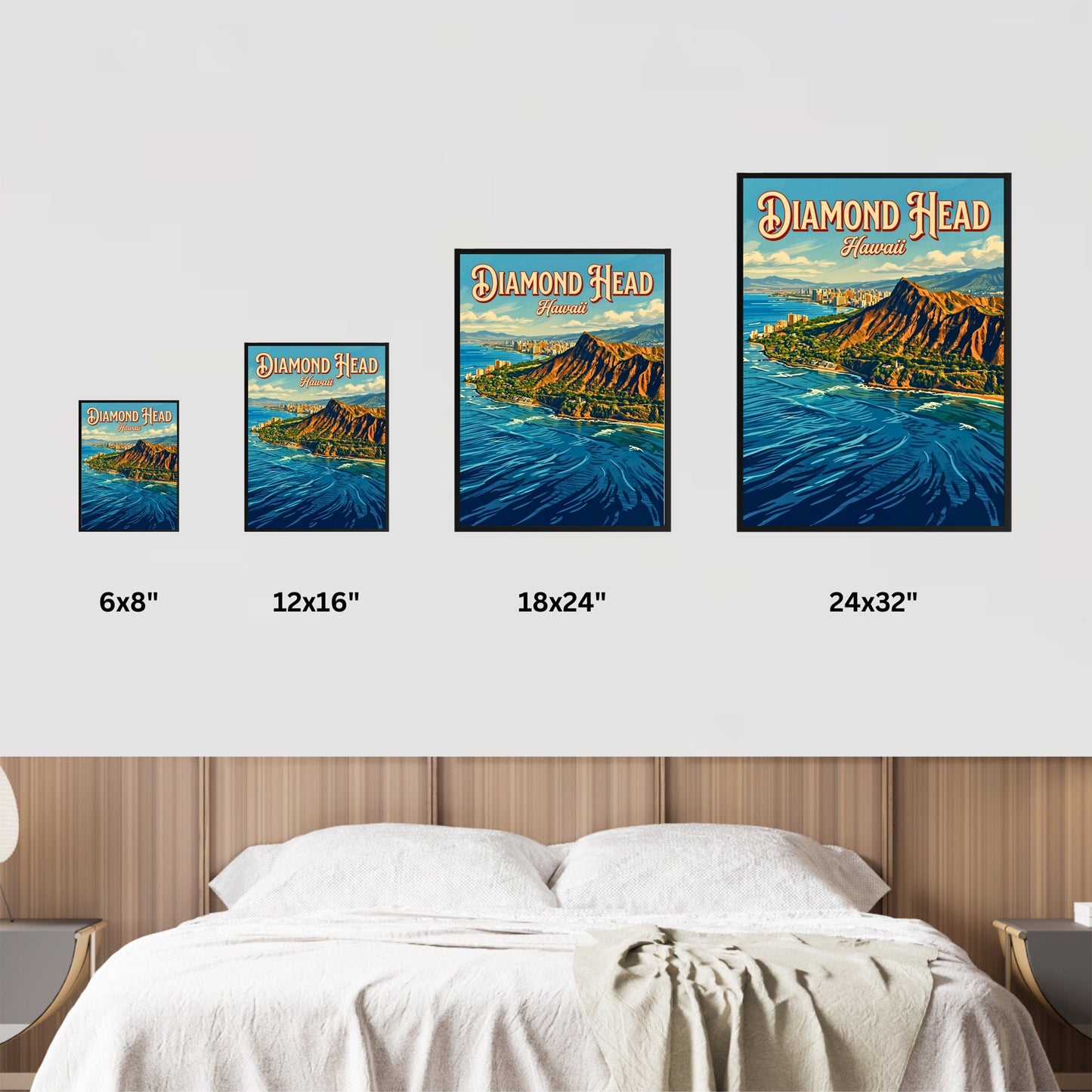 Diamond Head Vintage Travel Poster - National Landmark