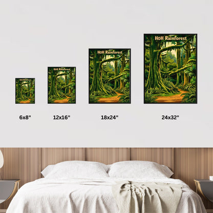 Hoh Rainforest Vintage Travel Poster