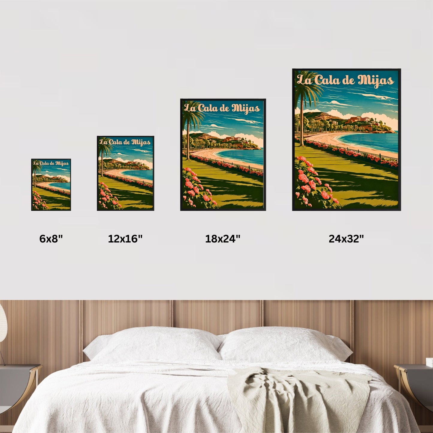 La Cala de Mijas Vintage Travel Poster - Golden Shores of La Cala