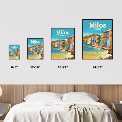 Milos Vintage Travel Poster