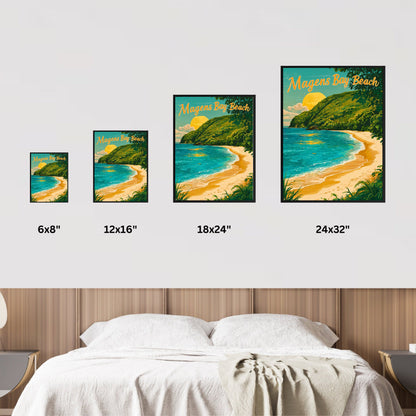 Magens Bay Beach Vintage Travel Poster - Calm Beach in Virgin Islands
