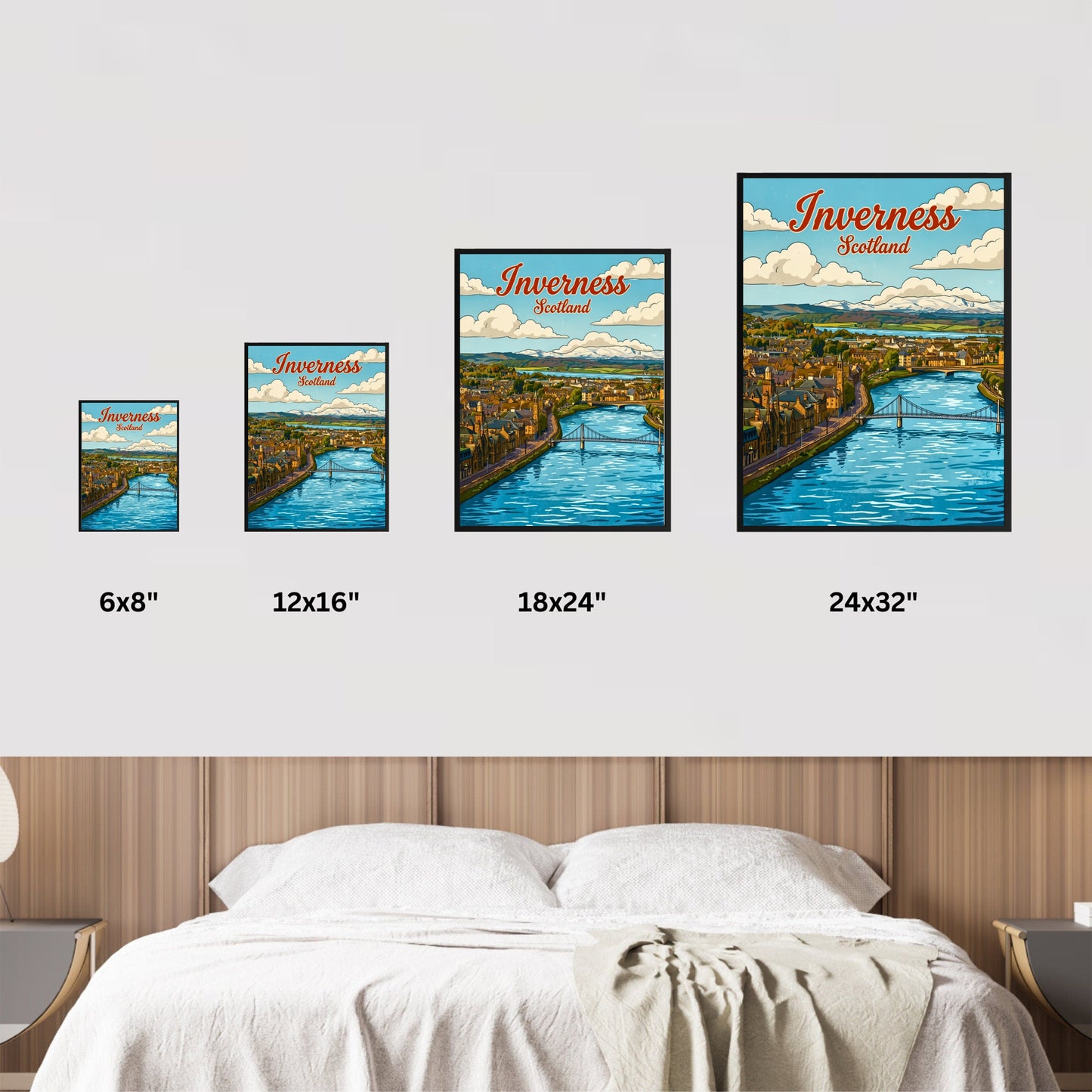 Inverness Vintage Travel Poster - Aerial View