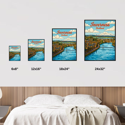Inverness Vintage Travel Poster - Aerial View