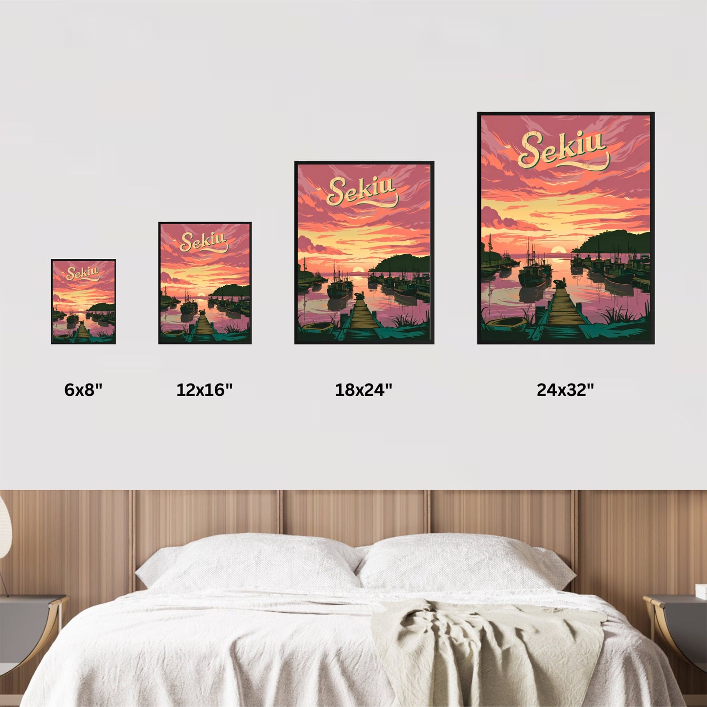 Sekiu Vintage Travel Poster - Captivating Sunset View of Washington Coast.