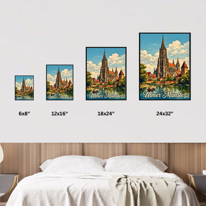 Ulmer Münster Vintage Travel Poster - Spire of the Danube