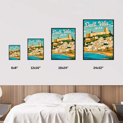Dalt Vila Vintage Travel Poster - Historic Landmark of Ibiza