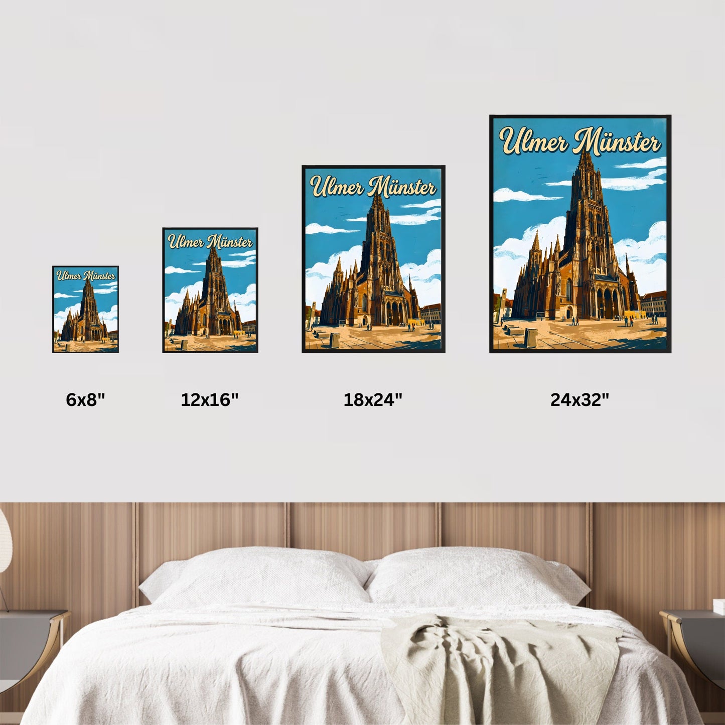 Ulmer Münster Vintage Travel Poster