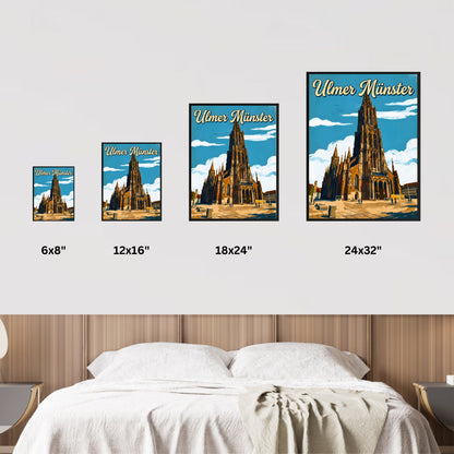 Ulmer Münster Vintage Travel Poster