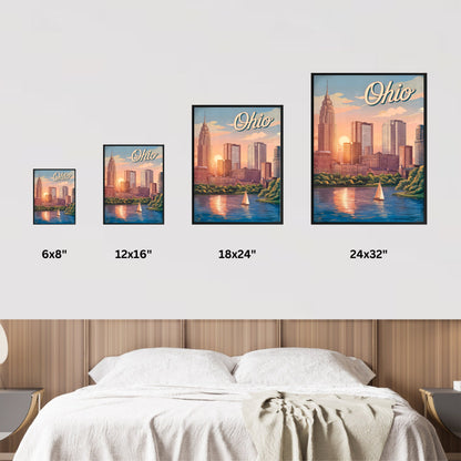 Ohio Vintage Travel Poster - City of Steel and Shorelines