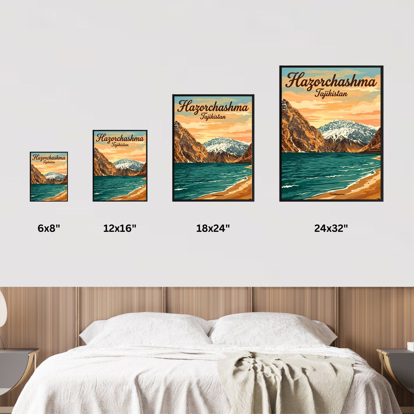 Hazorchashma Vintage Travel Poster -  Mountain Waters of Tajikistan