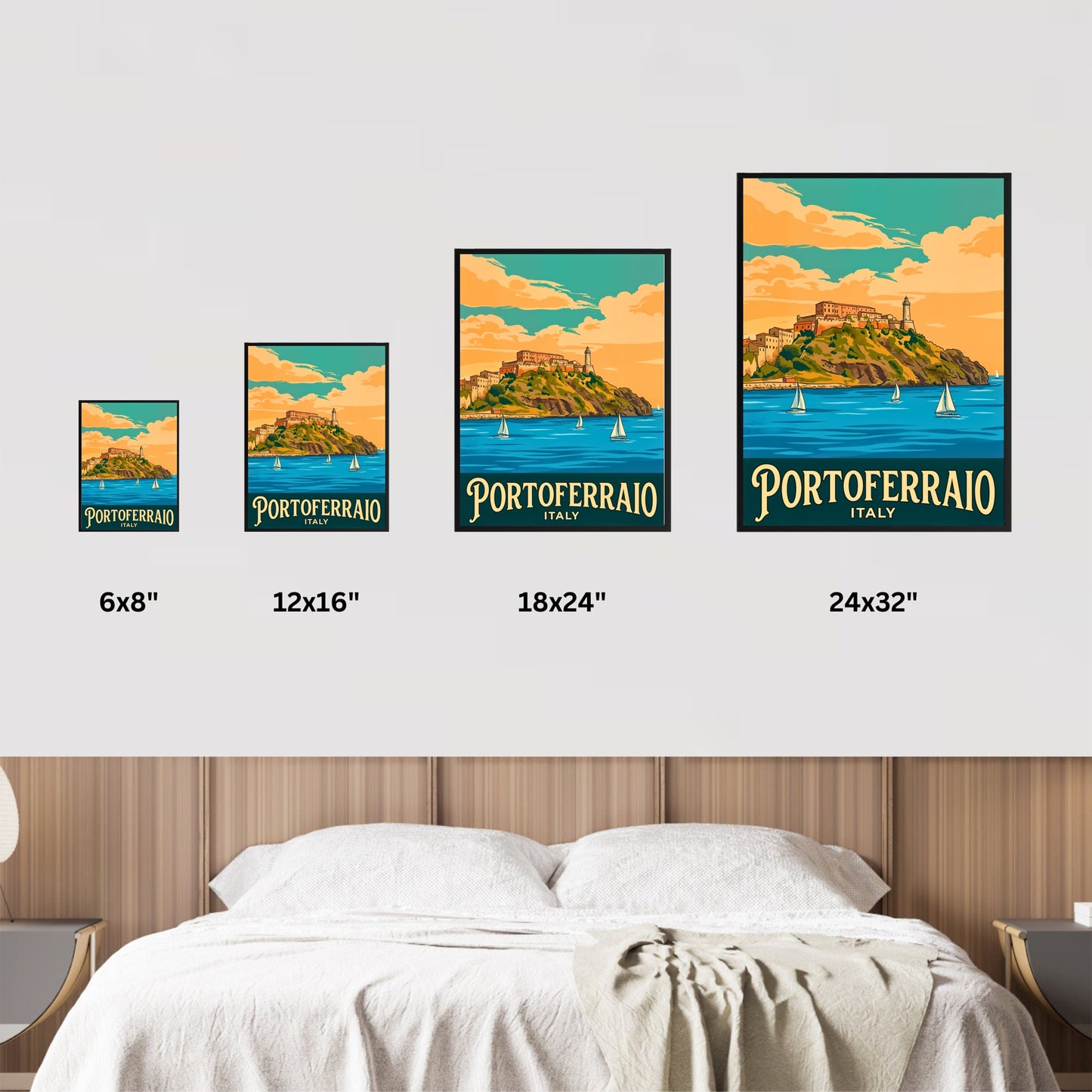 Portoferraio Vintage Travel Poster - Historic Harbor