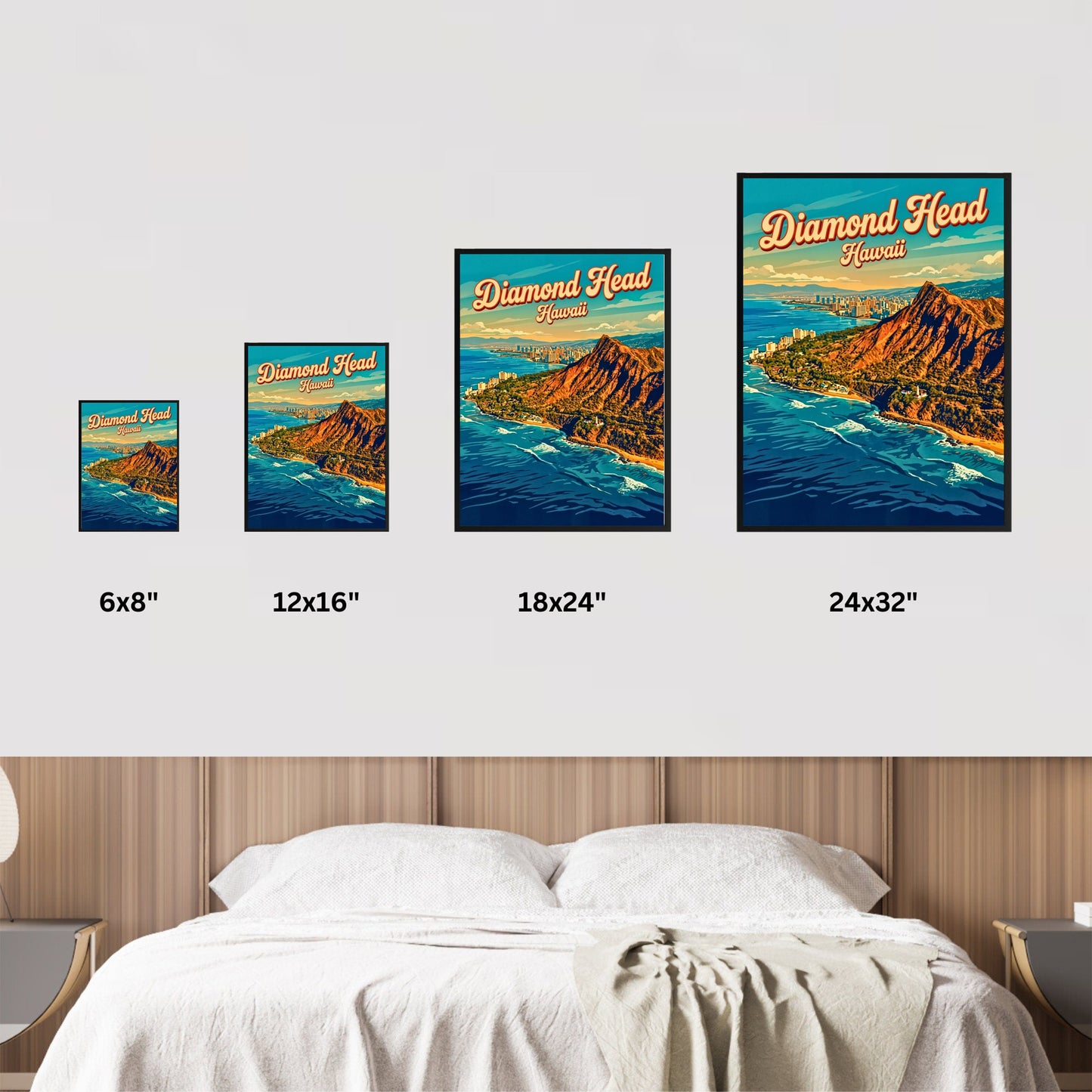 The Iconic Diamond Head Vintage Travel Poster