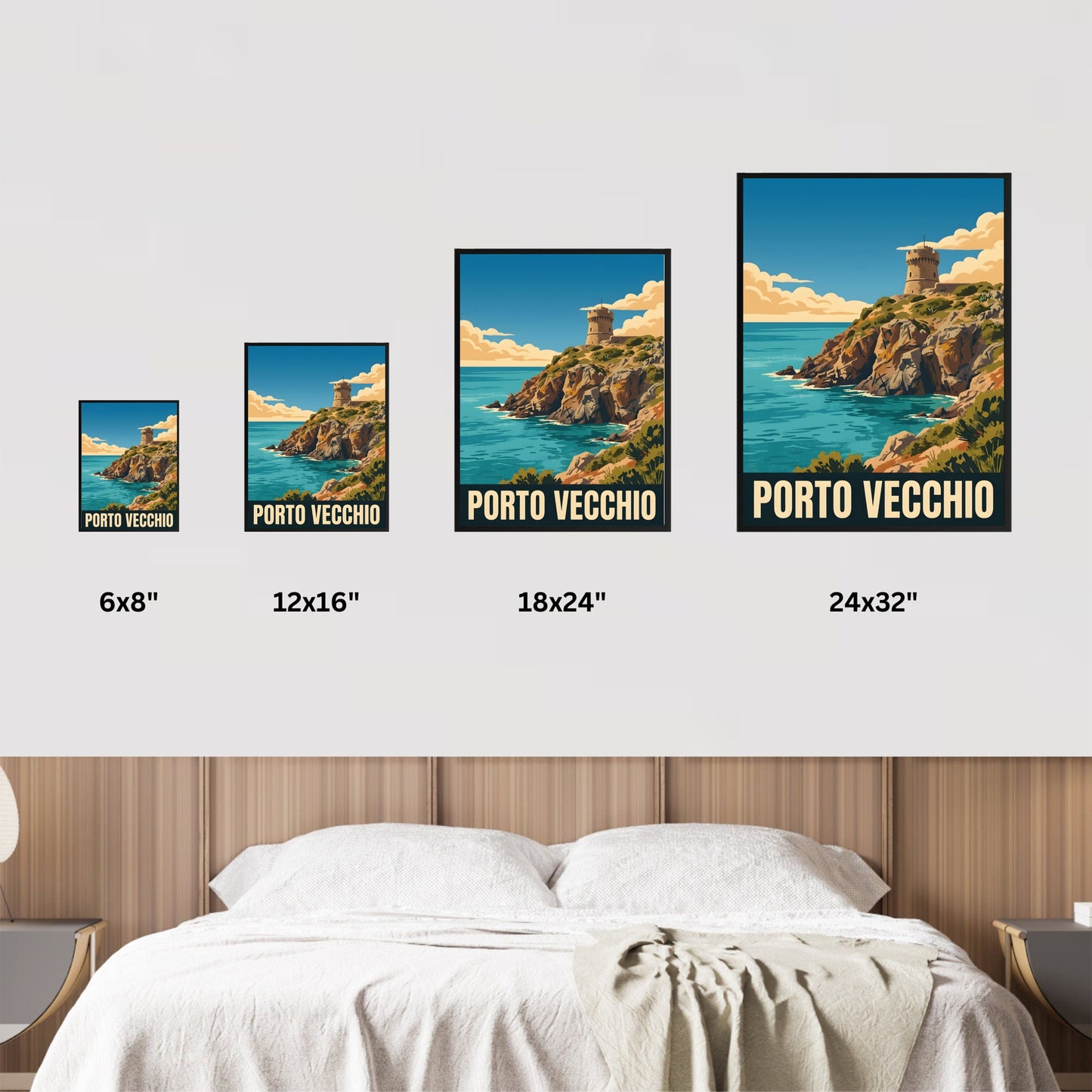 Porto Vecchio Vintage Travel Poster - Seaside Serenity