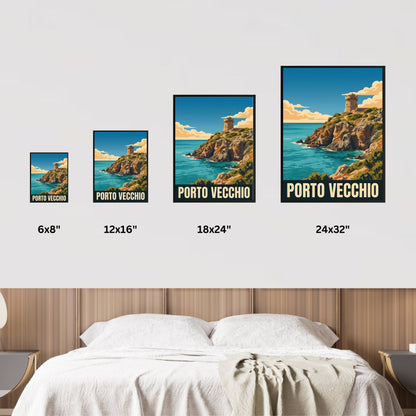 Porto Vecchio Vintage Travel Poster - Seaside Serenity