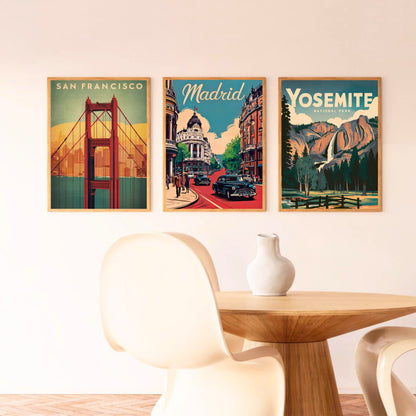 Madrid Vintage Travel Poster - Classic City Street in Spain