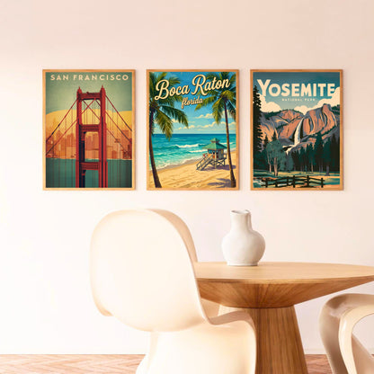 Boca Raton Vintage Travel Poster- Coastal Charm