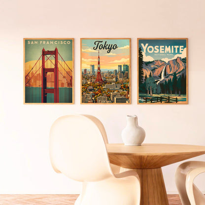 Tokyo Vintage Travel Poster - City Late Afternoon View