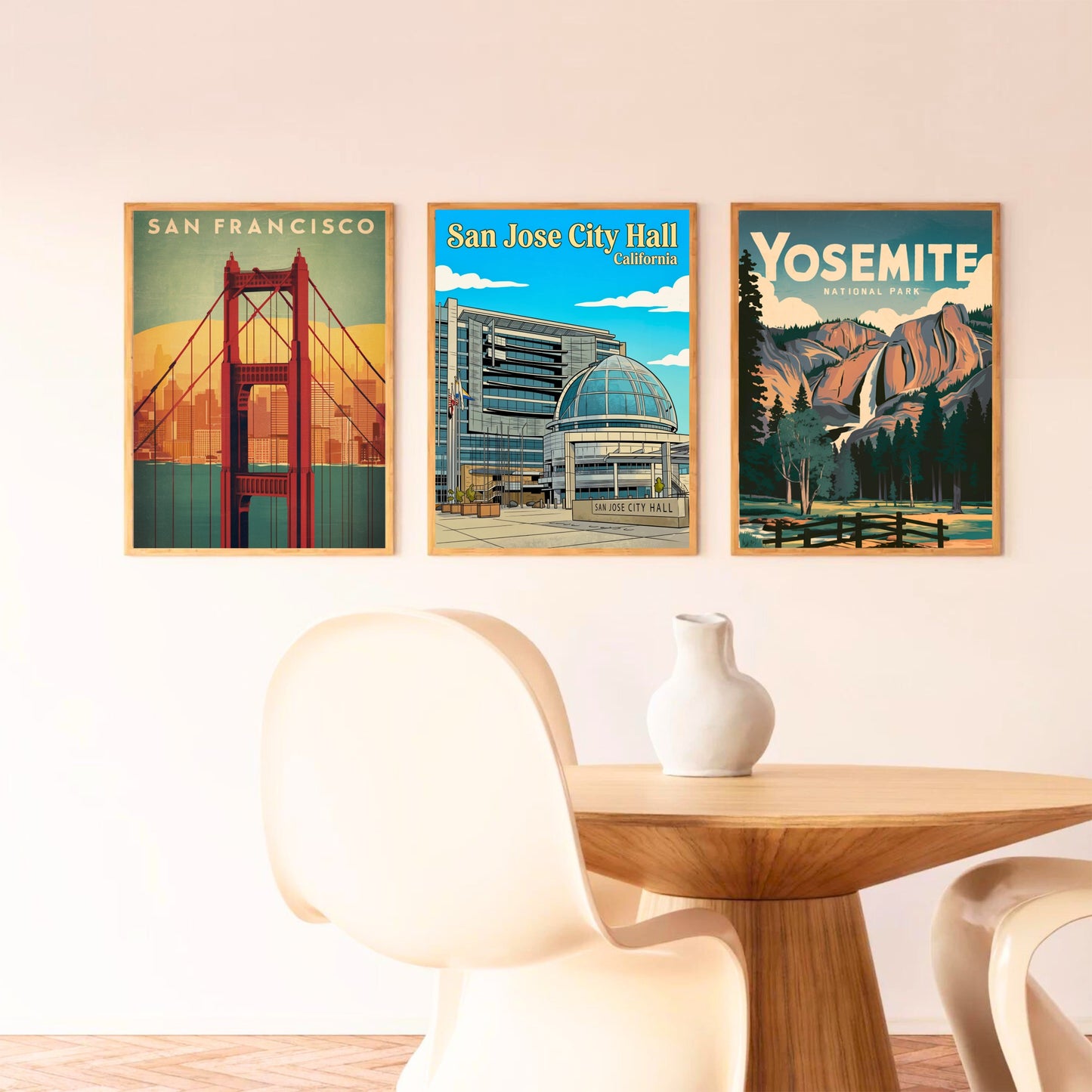San Jose City Hall Vintage Travel Poster - Downtown  Landmark