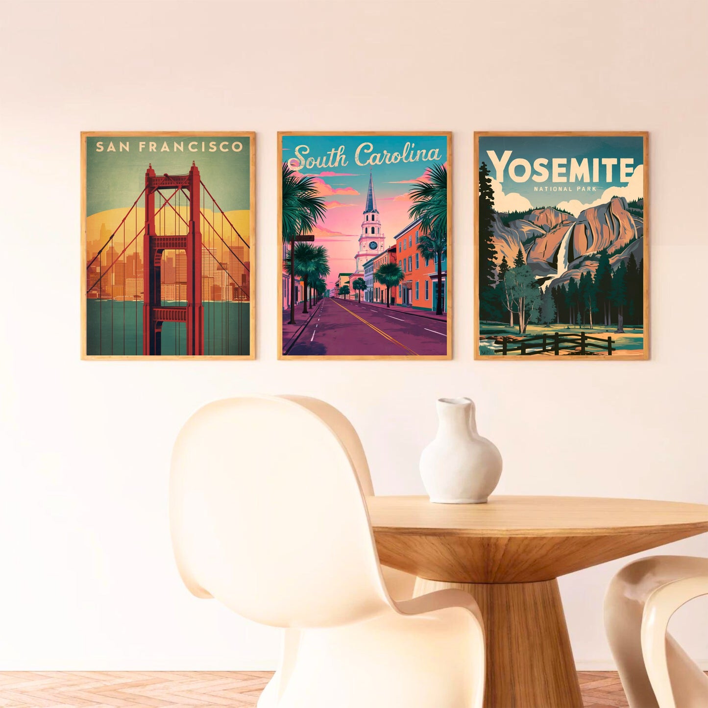 South Carolina Vintage Travel Poster  - Lowcountry Escape