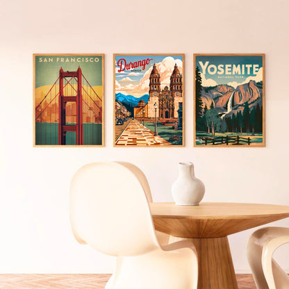 Durango, Mexico Vintage Travel Poster - Captivating Cathedral