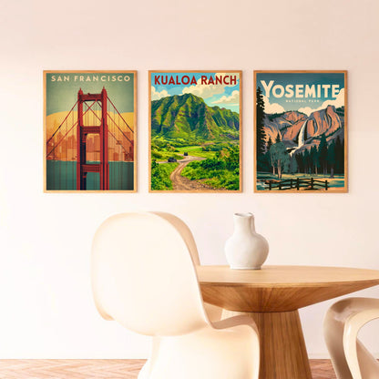 Kualoa Ranch Vintage Travel Poster - Oʻahu