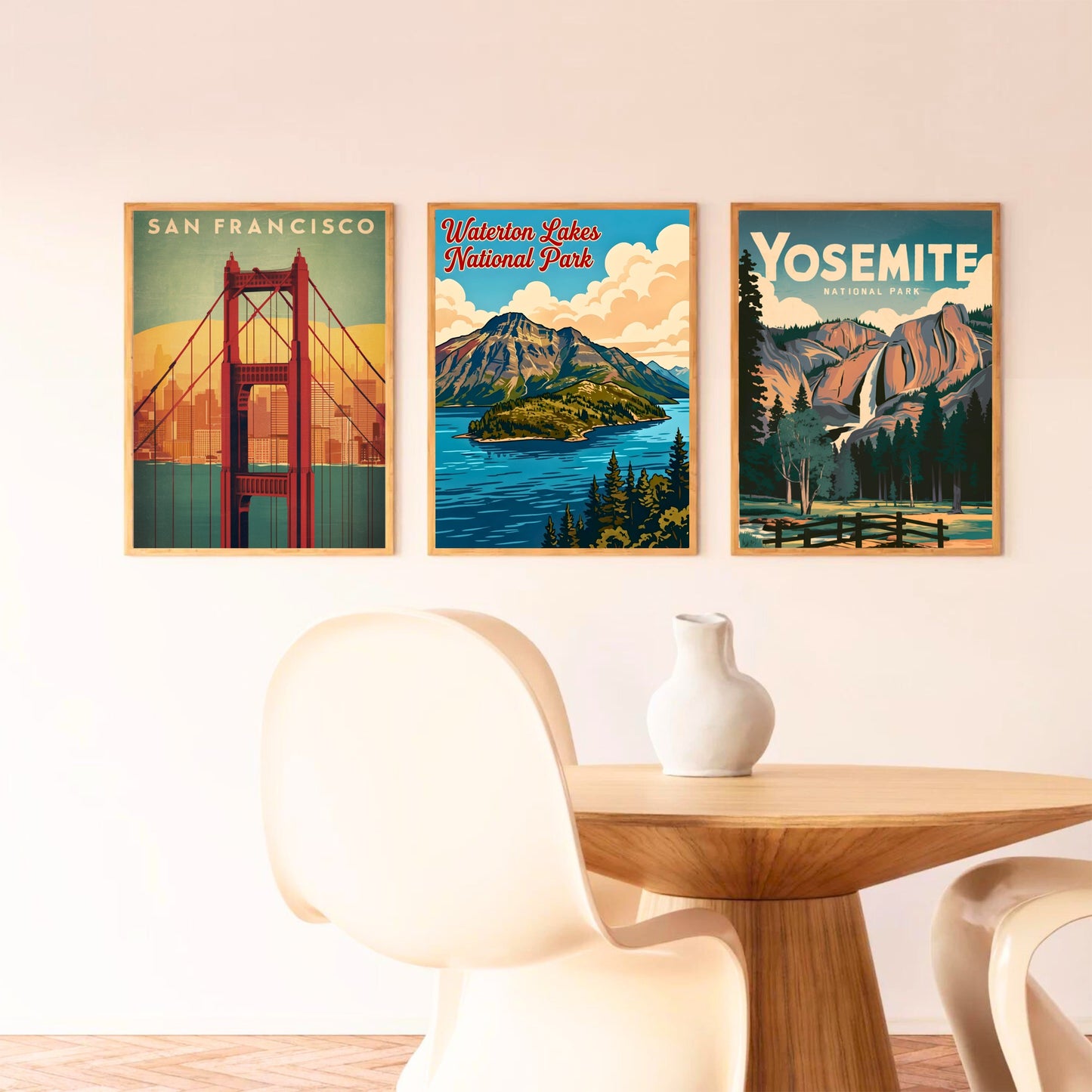 Waterton Lakes National Park Vintage Travel Poster - Rocky Mountain Serenity