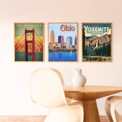 Ohio Vintage Travel Poster - Cleveland