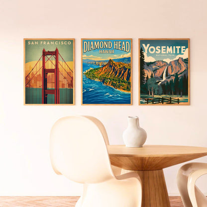 Diamond Head Vintage Travel Poster - Hawaii