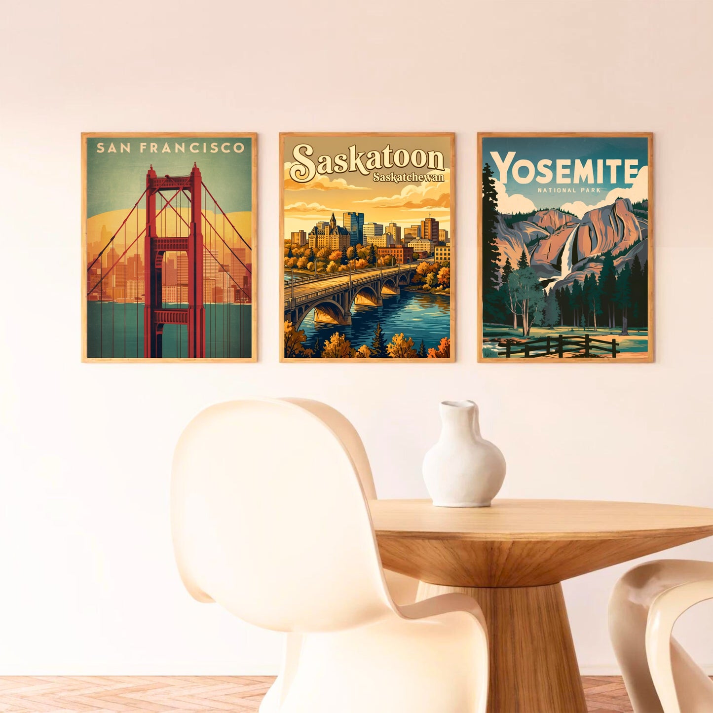 Saskatoon Vintage Travel Poster - Downtown