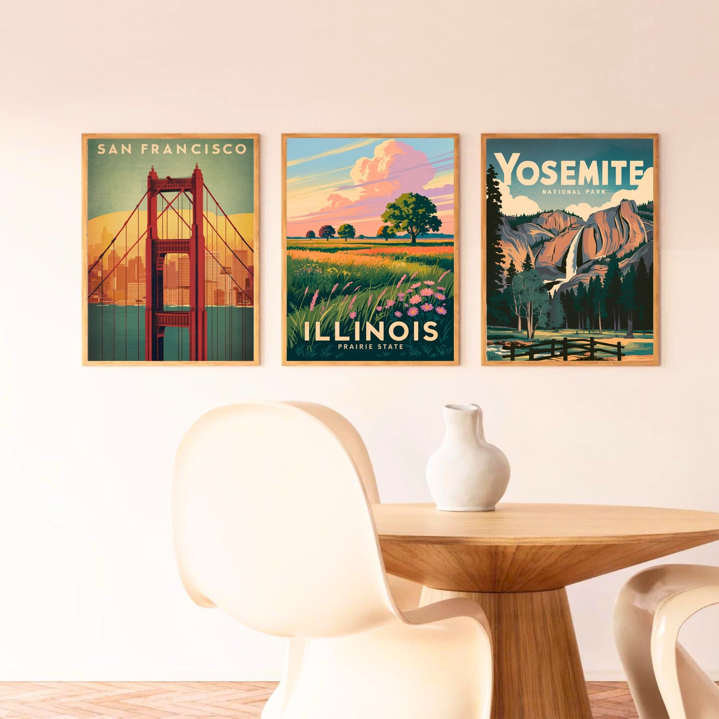 Illinois Vintage Travel Poster -  Land of the Prairie