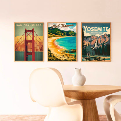 Abel Tasman Vintage Travel Poster - Captivating Island and  National park in New Zealand