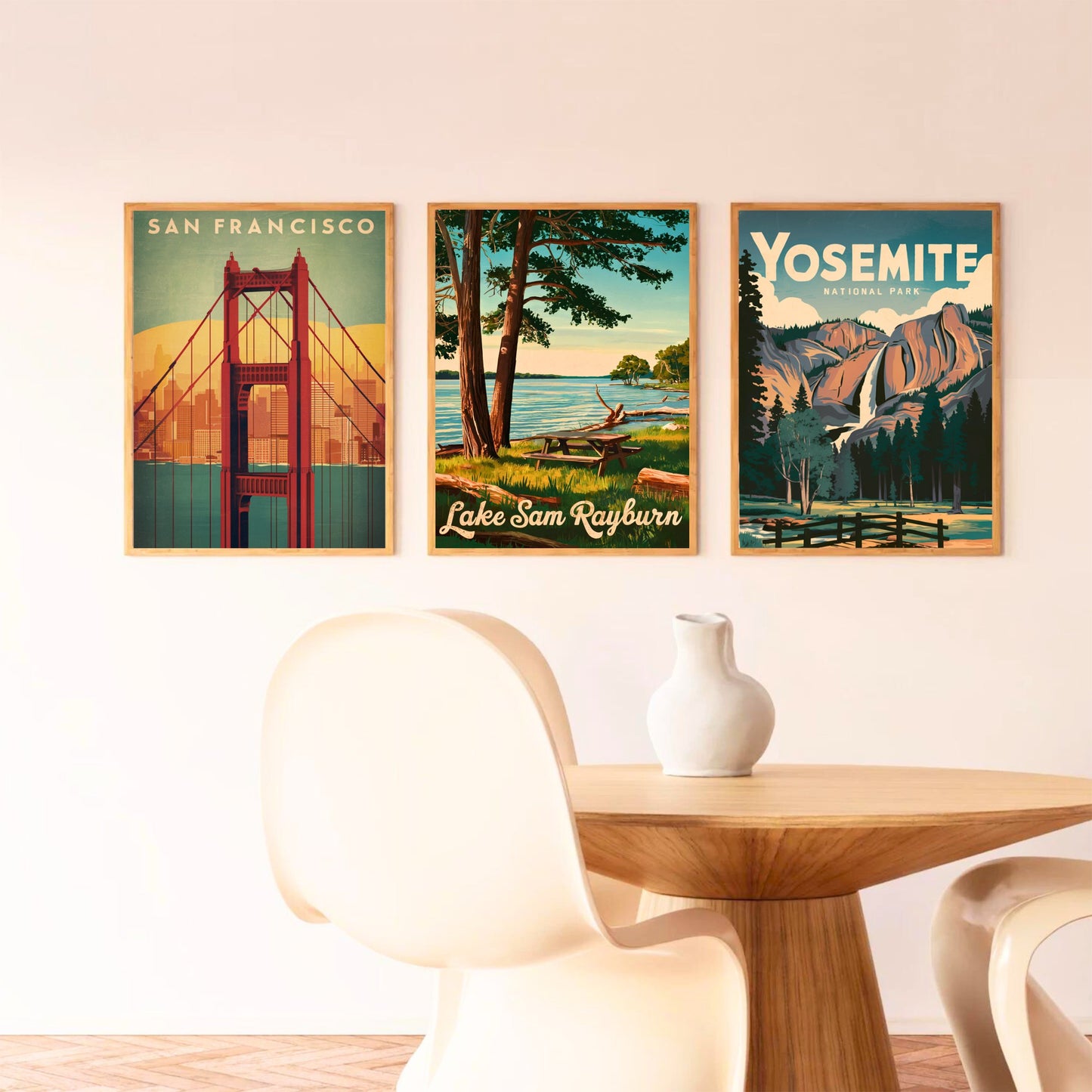 Lake Sam Rayburn Vintage Travel Poster - Calming Lake of Texas