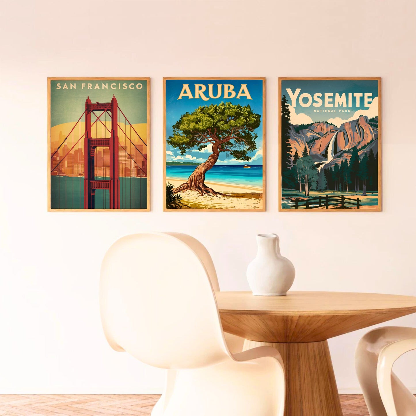 Aruba Vintage Travel Poster - Tropical Paradise in Caribbean Island