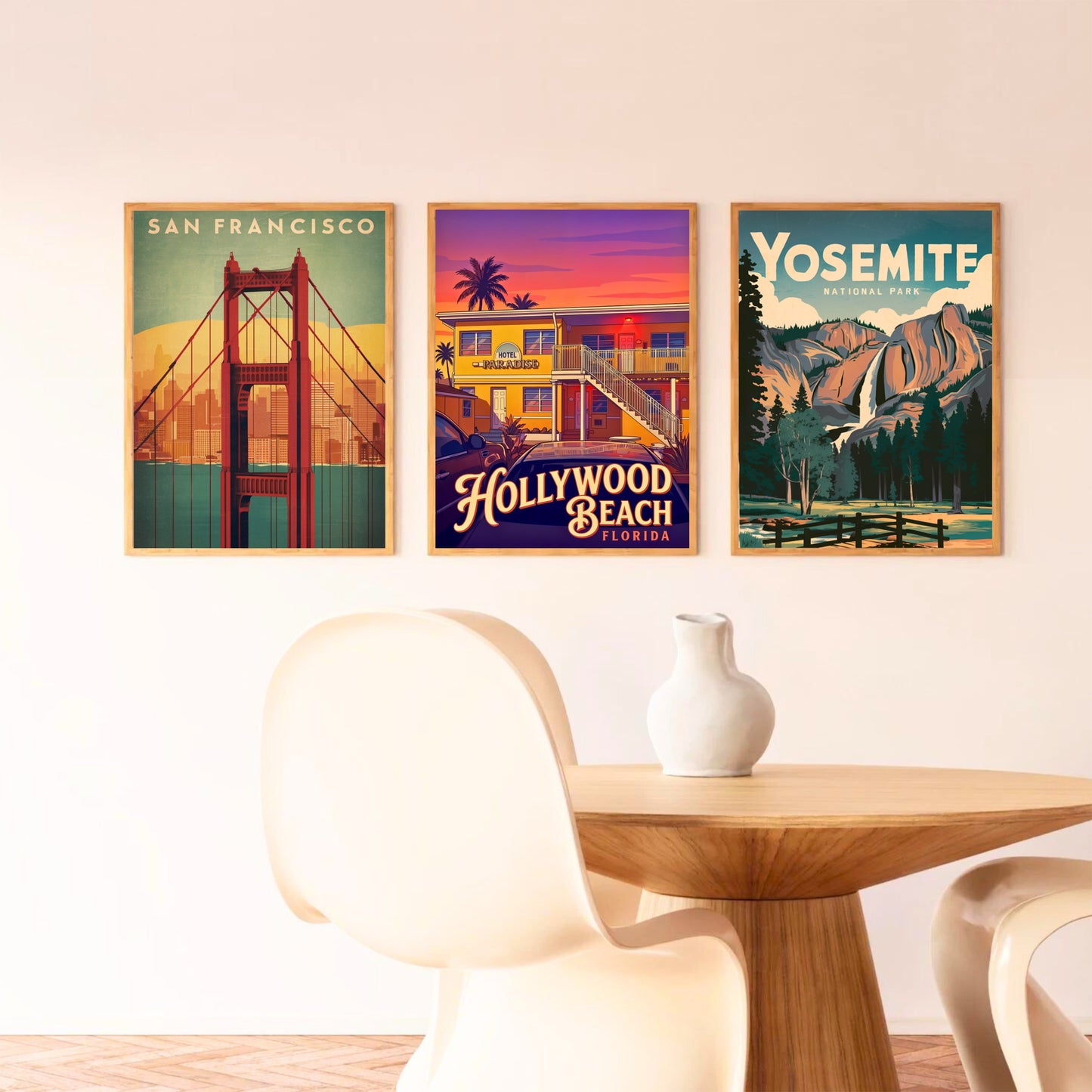 Hollywood Beach Vintage Travel Poster - Florida Staycation