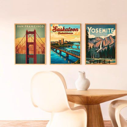 Saskatoon Vintage Travel Poster - Cityscape