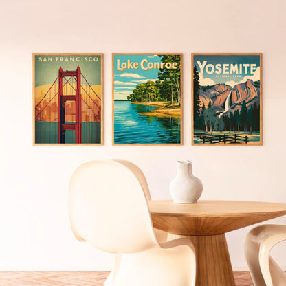 Lake Conroe Vintage Travel Poster - Tranquil Lake