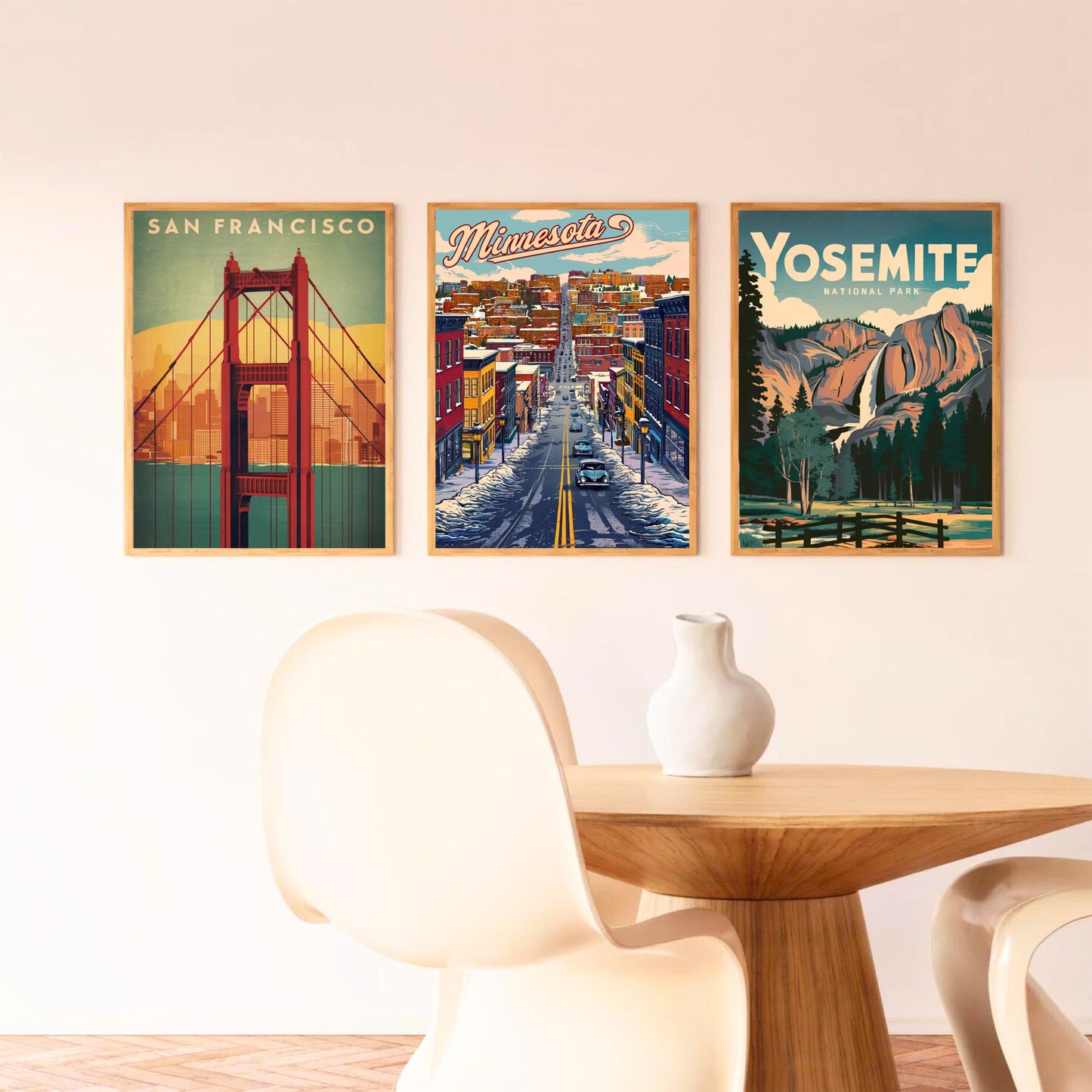 Minnesota Vintage Travel Poster - Winter Street View of Duluth