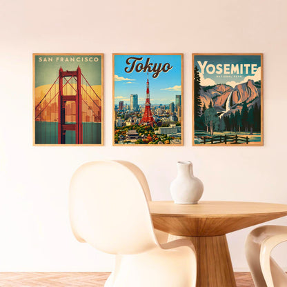 Tokyo Vintage Travel Poster - Stunning Iconic Japan Tower
