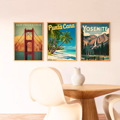 Punta Cana Vintage Travel Poster - Relaxing White Sandy Beach in Dominica Republic