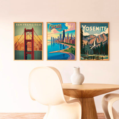 Chicago Vintage Travel Poster - Jazz, Skyscrapers & Spirit