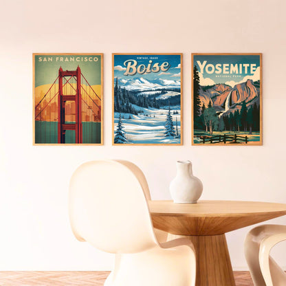 Boise Vintage Travel Poster - Vibrant Outdoor Adventures