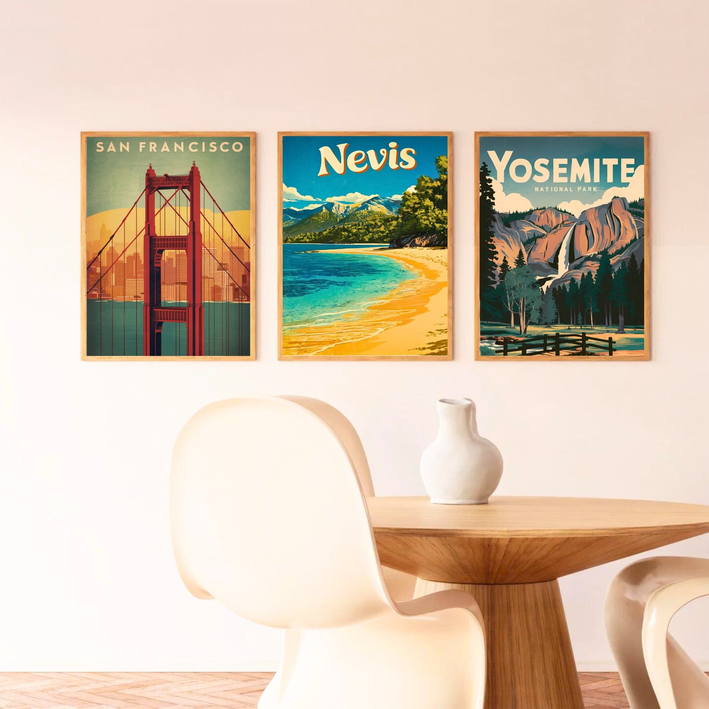 Nevis Vintage Travel Poster - Serene Beach Scene View