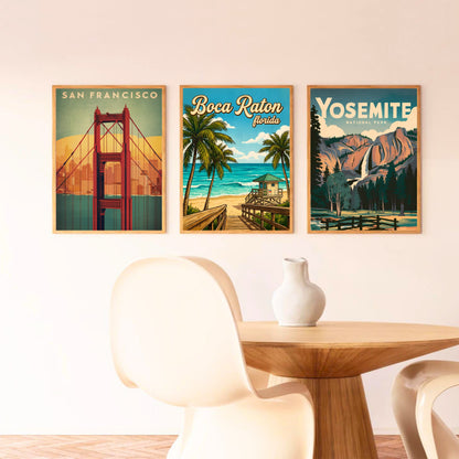 Boca Raton Vintage Travel Poster -Atlantic Blue Dreams