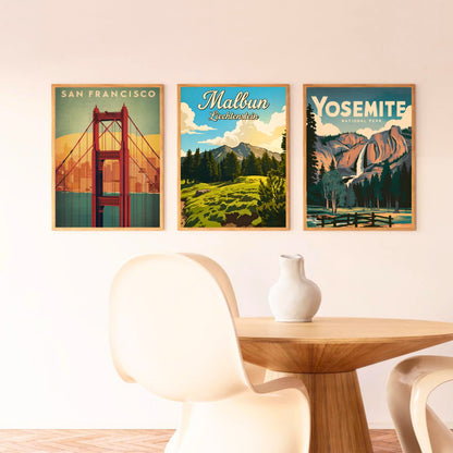 Malbun Vintage Travel Poster - Mountain Sunset View