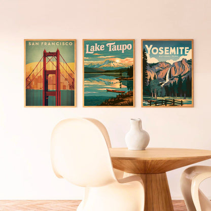 Lake Taupo Vintage Travel Poster