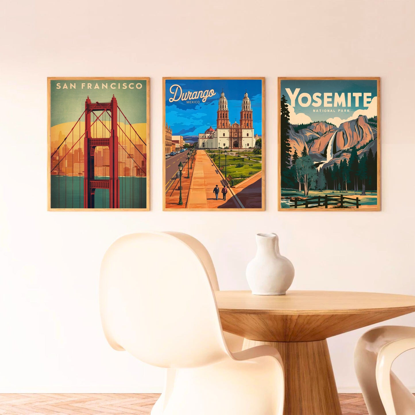 Durango, Mexico Vintage Travel Poster - City of Towers and Faith