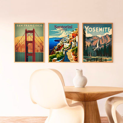 Santorini Vintage Travel Poster - Charming View