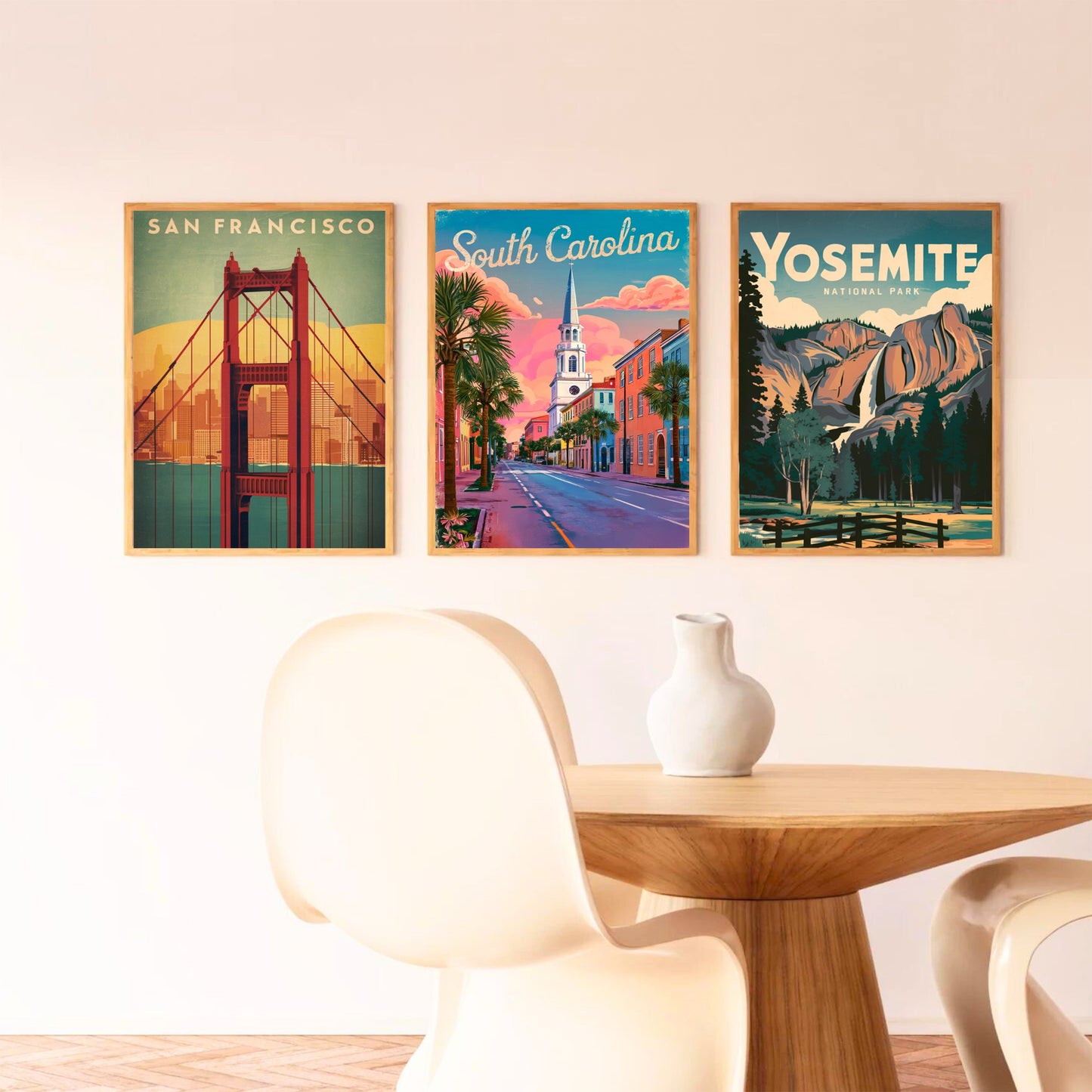 South Carolina Vintage Travel Poster  - Captivating Street of Charleston